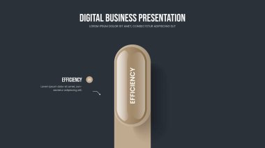 Finansal Gelişim Çerçeve Şablonu Vektör İllüstrasyonu. Görsel Performans 1 Element Diyagramı Sunum Tasarımı. İş Gözden Geçirmesi Bir Adım Bilgisel Slayt Düzeni.