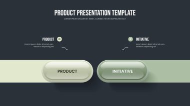 Enterprise Growth 2 Opsiyon Diyagram Şablonu. Servis Analizi Sunumu Tasarım Vektörü İllüstrasyonu. Satış Portföyü İki Element Bilgisel Slayt Gösterisi Düzeni.