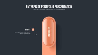 Profesyonel Fırlatma Çerçeve Şablonu Vektör İllüstrasyonu. Enterprise Growth 1 Seçenek Diyagramı Sunum Tasarımı. Modern Gösteri Bir Adım Bilgisel Slayt Gösterisi Düzeni.