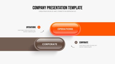 Servis Planı Çerçeve Tasarım Vektörü İllüstrasyonu. Ürün Şovu İki Adım Diyagram Slayt Gösterisi Düzeni. Danışmanlık Öngörüsü 2 Element Bilgi Kaydırma Şablonu.