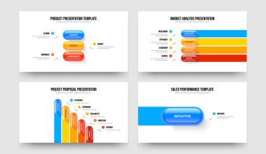 Profesyonel Plan 3451 Adım Bilgi Kaydırma Düzeni Ayarlandı. Modern İnceleme Üç Dört Beş Element Diyagram Çerçeve Tasarım Vektör Çizim Paketi.