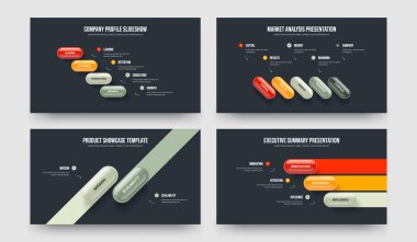Yaratıcı Gelişim Dört Beş İki Üç Seçenek Enfografik Çerçeve Tasarım Vektör İllüstrasyon Koleksiyonu. Pazar Şovu 4523 Element Diyagramı Slayt Düzeni Ayarları.