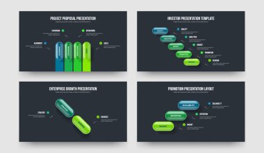 Pazarlama Showcase 4523 Element Bilgi Sunumu Tasarım Koleksiyonu. Atılgan Hava Durumu Dört Beş İki Üç Seçenek Çerçeve Düzeni Vektör Çizimi.