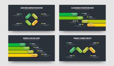 Piyasa Planı Dört Adım Diyagram Kaydırma Şablonu Çizim Koleksiyonu. Creative Showcase 4 Element Bilgi Çerçeve Düzeni Ayarları.