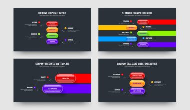 Yatırımcı Brifingi 4-5-2-3 Element Diyagramı Sunum Tasarım Vektörü Çizim Paketi. Pazar Geliştirme 4523 Adım Bilgi Çerçeve Şablonu Ayarla.