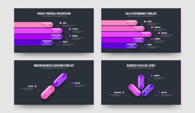 Satış Planlama 4523 Seçenek Tanıtım Şablonu Ayarları. Yatırımcı Gözden Geçirmesi Dört Beş İki Üç Adım Kaydırma Planı Vektör Çizim Paketi.