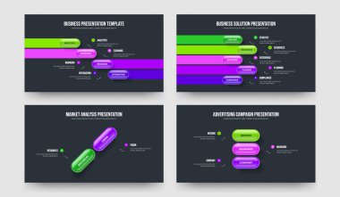 Kurumsal Hava Tahminleri 4-5-2-3 Element Diyagramı Sunum Şablonu Vektör Resimleri Koleksiyonu. Danışma Analizi 4523 Adım Slayt Gösterisi Düzeni.