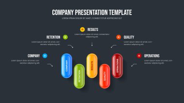 Reklam İcat Beş Basamaklı Diyagram Sunum Düzeni. Finansal Insight 5 Option Infographic Slayt Şablonu. Şirket Geliştirme Slaytı Tasarım Vektörü İllüstrasyonu.