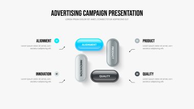 Yatırımcı Insight Dört Element Bilgi Sunum Şablonu. Büyüme Kaydırağı Tasarım Vektörü İllüstrasyonuna Danışmanlık. Modern Rapor 4 Adım Diyagram Düzenlemesi.