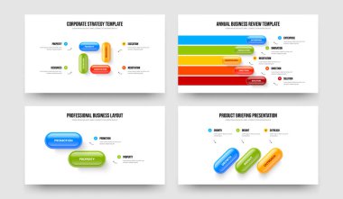 Modern Hava Tahminleri 4-5-2-3 Seçenekli Diyagram Kaydırma Şablonu Çizim Paketi. Şirket Görselleştirme 4523 Element Bilgi Çerçeve Tasarımı Koleksiyonu.