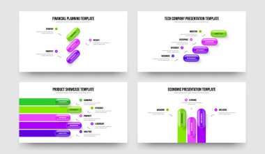 Görsel Plan 345 Element Diyagramı Sunum Şablonu Ayarlandı. Profesyonel Gözden Geçirme Üç Dört Beş Adım Bilgi Kaydırma Tasarım Vektörü Çizim Paketi.
