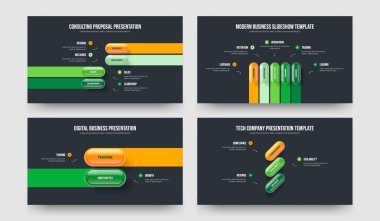 Pazarlama Planı 4523 Seçenek Slayt Gösterisi Düzenleme Koleksiyonu. Şirket Portföyü Dört Beş İki Üç Adım Çerçeve Tasarım Vektörü İllüstrasyonu.
