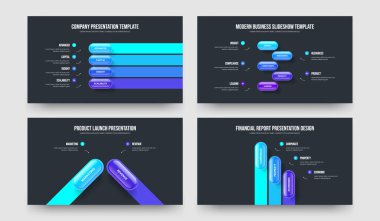 Görsel Planlama Dört Beş İki Üç Adım Sunum Şablonu Vektör Resimleri Koleksiyonu. Pazar İnovasyonu 4523 Seçenek Slayt Gösterisi Tasarımı.