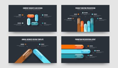 Kurumsal İnceleme 4523 Seçenek Tanıtım Şablonu Koleksiyonu. Finansal Brifing 4-5-2-3 Element Diyagram Slayt Gösterisi Vektör Çizim Paketi.