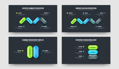 Yatırımcı Çözümü 4-5-2-3 Seçenek Slayt Tasarım Vektörü İllüstrasyon Seti. Dijital Yenilik 4523 Adım Diyagram Slayt Gösterisi Düzenleme Koleksiyonu.