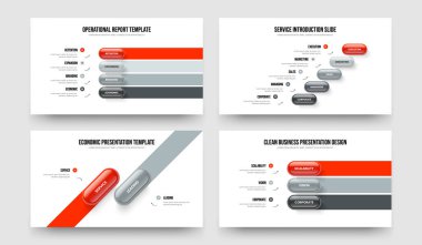 Proje Planı 4523 Seçenek Bilgi Çerçeve Düzeni Koleksiyonu. Şirket İcat 4-5-2-3 Basamaklı Diyagram Kaydırma Şablonu Çizim Paketi.