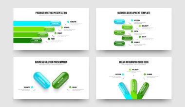 Piyasa Performansı 4523 Element Diyagram Kaydırma Şablonu Koleksiyonu. İş Profili 4-5-2-3 Seçenek Slayt Gösterisi Slayt Tasarım Vektörü Çizimi.