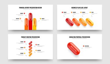 Modern İnceleme 345Element Diyagram Kaydırma Şablonu Ayarları. Finansal Rapor Üç Dört Beş Adım Bilgi Çerçevesi Vektör İllüstrasyon Paketi.