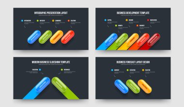Dijital Genel Görünüm Dört Beş İki Üç Element Bilgi Sunumu Tasarım Vektör İllüstrasyon Koleksiyonu. Şirket İncelemesi 4523 Adım Diyagram Slayt Gösterisi Düzeni Paketi.