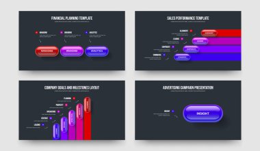 Görsel Portföy 3-4-5-1 Element Diyagram Kaydırma Tasarım Vektörü Çizim Paketi. Dijital Planlama 3451 Seçenek Bilgisel Çerçeve Düzeni Koleksiyonu.