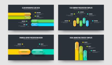 Profesyonel Denetim Dört Beş İki Üç Seçenek Diyagramı Sunum Tasarım Vektör İllüstrasyon Seti. Atılgan Gösterisi 4523 Adım Bilgi Kaydırma Şablonu Paketi.