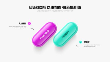 Fırlatma 2 Seçenek Diyagram Kaydırma Düzenine Danışmanlık. Profesyonel Kampanya Şablonu Vektör İllüstrasyonu. Pazarlama Öngörüsü İki Adım Bilgisel Sunum Tasarımı.