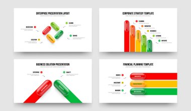 Reklam Tahmini Dört Beş İki Üç Seçenek Kaydırma Şablonu Vektör Resimleri Koleksiyonu. Şirket Genel Görünümü 4523 Adım Bilgisel Çerçeve Düzeni Paketi.