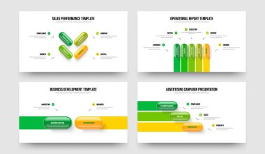 Finansal Kampanya 4523 Adım Bilgi Kaydırma Yerleşimi Ayarları. Profesyonel Plan 4-5-2-3 Element Diyagram Slayt Gösterisi Tasarım Vektörü Çizim Paketi.