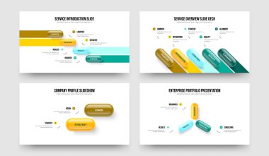 Profesyonel Teklif 4523 Adım Bilgi Kaydırma Düzeni Paketi. İş Planı 4-5-2-3 Seçenek Slayt Gösterisi Slayt Tasarım Vektörü Çizimi.
