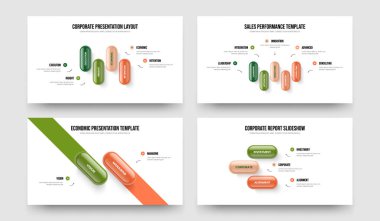 Servis Tahmini 4523 Element Diyagram Slayt Gösterisi Tasarım Koleksiyonu. Enterprise Insight 4-5-2-3 Seçenek Bilgi Sunumu Vektör Çizim Paketi.