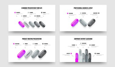 Kurumsal Teklif Beş Üç Dört Seçenek Slayt Tasarım Vektör Çizimi. Proje Büyümesi 534 Adım Bilgi Çerçeve Şablonu Koleksiyonu.