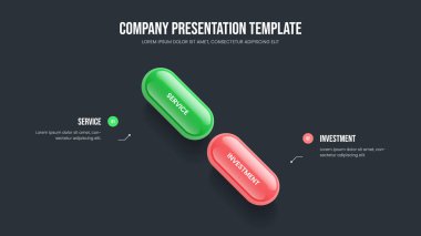 Finansal Analiz 2 Adım Diyagram Kaydırma Şablonu. Servis Planlama Slayt Gösterisi Vektör İllüstrasyonu. Atılgan Profili İki Seçenek Bilgi Çerçeve Tasarımı.