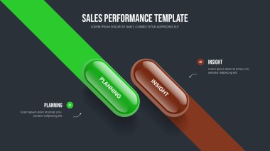 Yaratıcı Rapor 2 Seçenek Bilgi Slayt Gösterisi Tasarımı. Pazarlama Slayt Düzeni Vektör İllüstrasyonu. Profesyonel Teklif İki Adım Diyagram Şablonu.