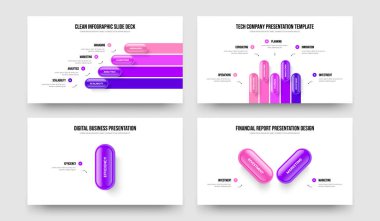 Atılgan Profili 4512 Seçenek Diyagramı Sunum Şablonu Ayarlandı. Ürün Raporu Dört Beş Bir İki Element Bilgi Slayt Gösterisi Vektör Çizim Paketi.