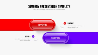 Ürün Analizi Çerçeve Tasarımı Vektör İllüzyonu. Şirket Portföy 2 Element Bilgi Sunum Şablonu. İki Adım Diyagram Slayt Gösterisinin Reklamları.