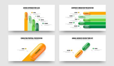 Reklam Portföyü Dört Beş Bir İki Element Diyagramı Sunum Düzeni Vektör İllüstrasyon Paketi. İş Görselleştirme 4512 Adım Bilgi Çerçeve Şablonu Koleksiyonu.