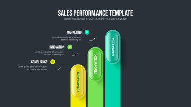 Proje Çözümü 3 Adım Bilgi Slayt Gösterisi Şablonu. Görsel Gösteri Kaydırma Düzeni Vektör İllüstrasyonu. Dijital Kampanya Üç Seçenek Diyagram Tasarımı.