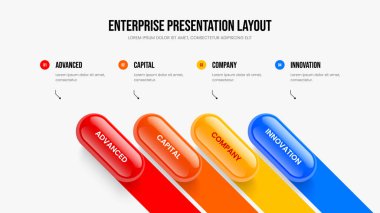 Yaratıcı Profil Kaydırma Şablonu Gösterimi. Ürün Stratejisi Dört Adım Diyagram Slayt Gösterisi Tasarımı. Danışmanlık Genel Görünümü 4 Seçenek Bilgisel Çerçeve Düzeni.