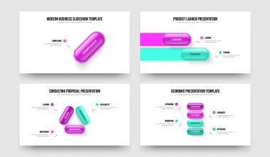 Kurumsal Performans 1-2-3-4 Seçenek Bilgi Kaydırma Şablonu Çizim Paketi. Reklam Geliştirme 1234 Element Diyagramı Çerçeve Tasarımı.