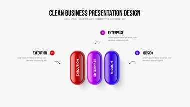 Danışmanlık Portföyü 3 Element Bilgi Sunumu Tasarımı. Piyasa Fırlatma Şablonu Şablonu İllüstrasyonu. Yatırımcı Gösterisi Üç Adım Diyagramı Çerçevesi.