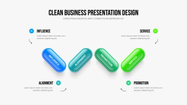 Şirket Teklif Slayt Gösterisi Şablonu Resimleri. Satış Geliştirme Dört Element Bilgi Çerçeve Düzeni. Görsel Fırlatma 4 Adım Diyagram Sunum Tasarımı.