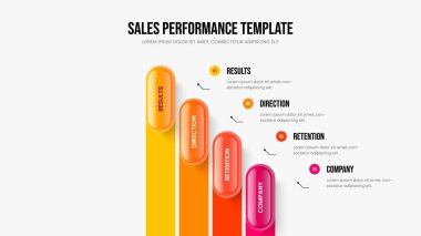 Dijital Brifing Slayt Gösterisi Düzeni Vektör İllüstrasyonu. Piyasa Profili Dört Adım Diyagram Şablonu. Ürün Planı 4 Element Bilgi Sunumu Tasarımı.