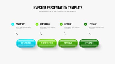Şirket Analizi Sunumu Tasarım Vektörü İllüstrasyonu. Dijital Tahmin Dört Element Bilgi Şablonu. Reklam Stratejisi 4 Adım Diyagramı Kaydırma Düzeni.