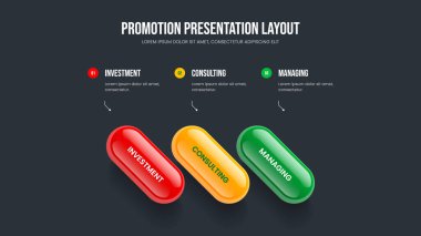 Görselleştirme Üç Seçenek Bilgi Çerçeve Tasarımı. Şirket Şablonu Kaydırma Şablonu Resimleri. Reklam Analizi 3 Element Diyagramı Sunum Düzeni.
