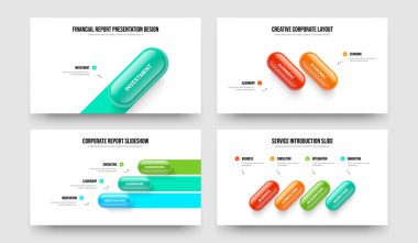 Görsel Plan 1-2-3-4 Element Diyagram Slayt Gösterisi Şablon Vektör Resimleri Koleksiyonu. Satış Brifingi 1234 Adım Bilgisel Sunum Düzeni Ayarları.