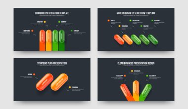 Dijital Strateji 4-5-2-3 Element Bilgi Slayt Gösterisi Vektör Çizim Koleksiyonu. Yatırımcı Teklifi 4523 Seçenek Diyagramı Sunum Tasarımı Paketi.