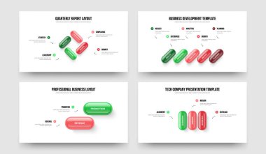 Profesyonel Gelişim Dört Beş İki Üç Adım Diyagramı Sunum Şablonu Vektör İllüzyon Kümesi. Servis Portföyü 4523 Element Bilgi Kaydırma Düzeni Paketi.