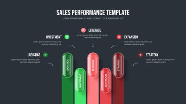 Modern Büyüme Slayt Gösterisi Vektör İllüstrasyonu. Şirket Planı 5 Adım Diyagram Kaydırma Tasarımı. Görsel Gösterim Beş Element Bilgi Şablonu.