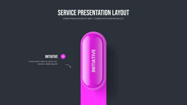 Modern Gelişim 1 Adım Diyagram Slayt Gösterisi Tasarımı. Şirket Brifing Sunum Şablonu Vektör İllüzyonu. Pazarlama Stratejisi Bir Seçenek Bilgi Çerçevesi.