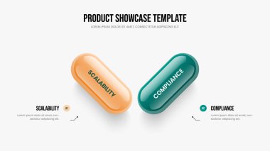 Satış Teklif Kaydırağı Tasarım Vektörü İllüstrasyonu. Reklam Gösterimi 2 Adım Infographic Frame Şablonu. Dijital Brifing İki Seçenek Diyagramı Slayt Gösterisi Düzeni.